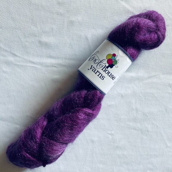 Knothouse Yarns, Mo Debonair - 459yd - "Her Majesty" - Magenta / Purple Mohair - Picture 3 of 7